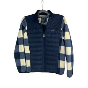 Ralph Lauren Active‎ Hybrid Puffer Jacket Fleece Gingham Plaid Puffer Women’s M